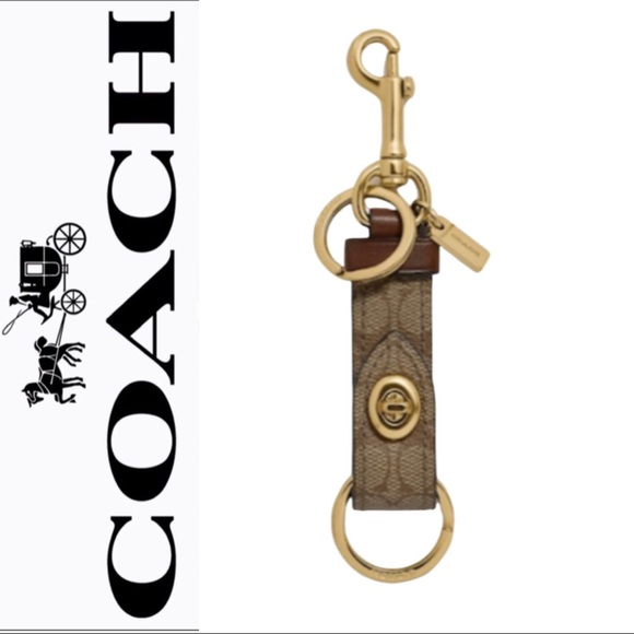 Coach Trigger Snap Bag Charm In Signature Canvas - Picture 1 of 11